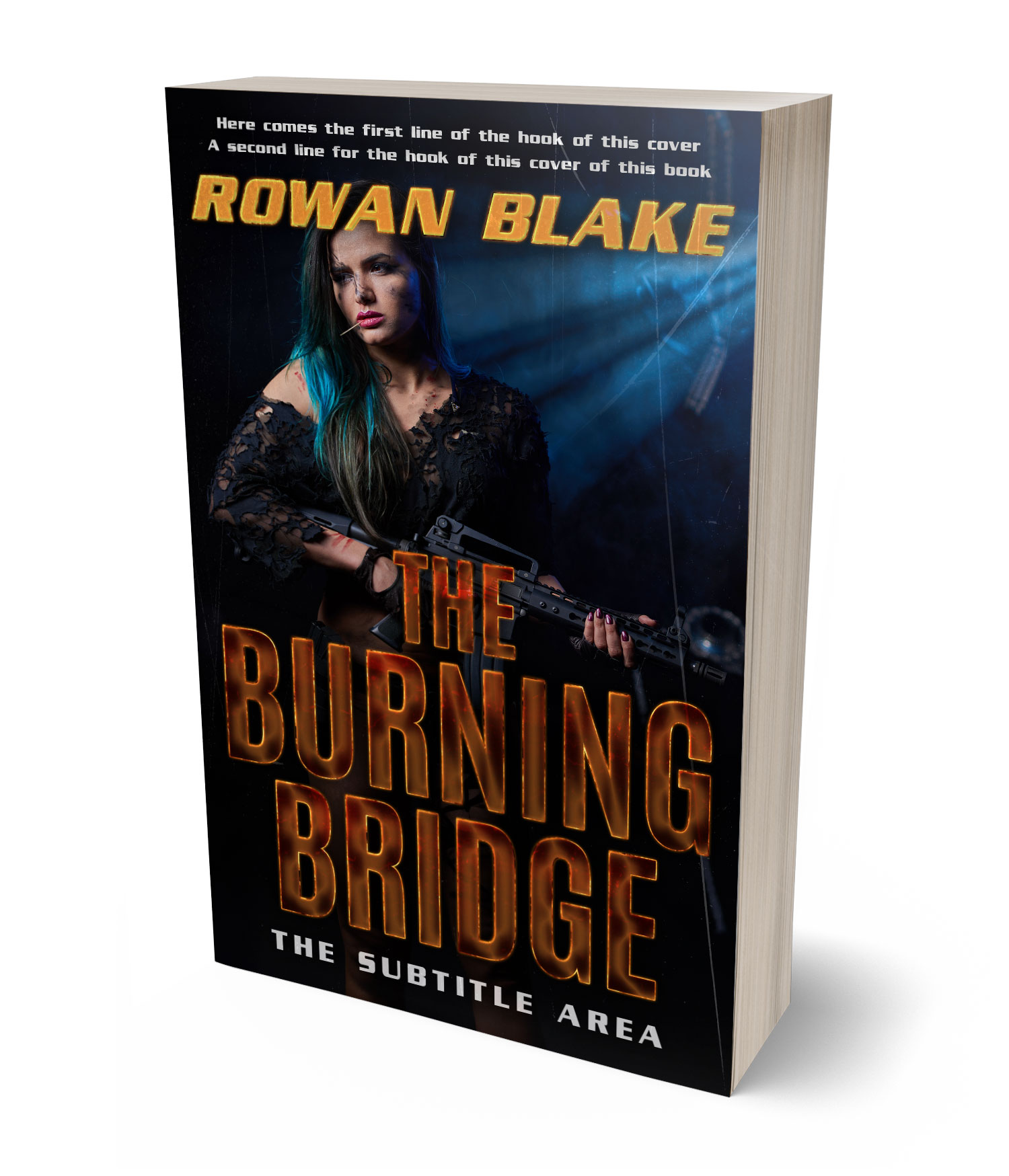 3D view of Premade Action & Adventure Book Cover - Cocoa Brown #37225 | BookCoverZone*