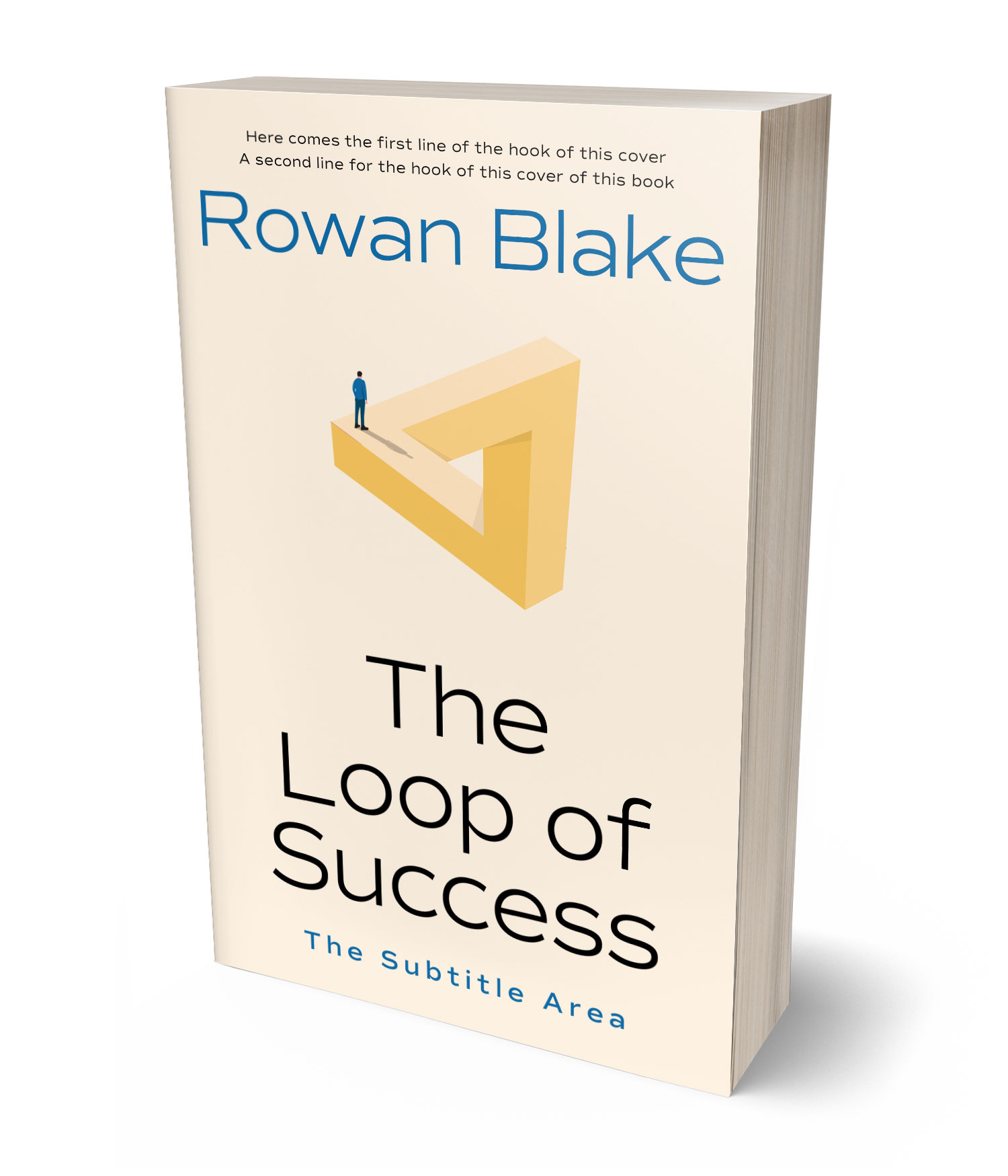 3D view of Premade Business Book Cover - Citrine White #37236 | BookCoverZone*