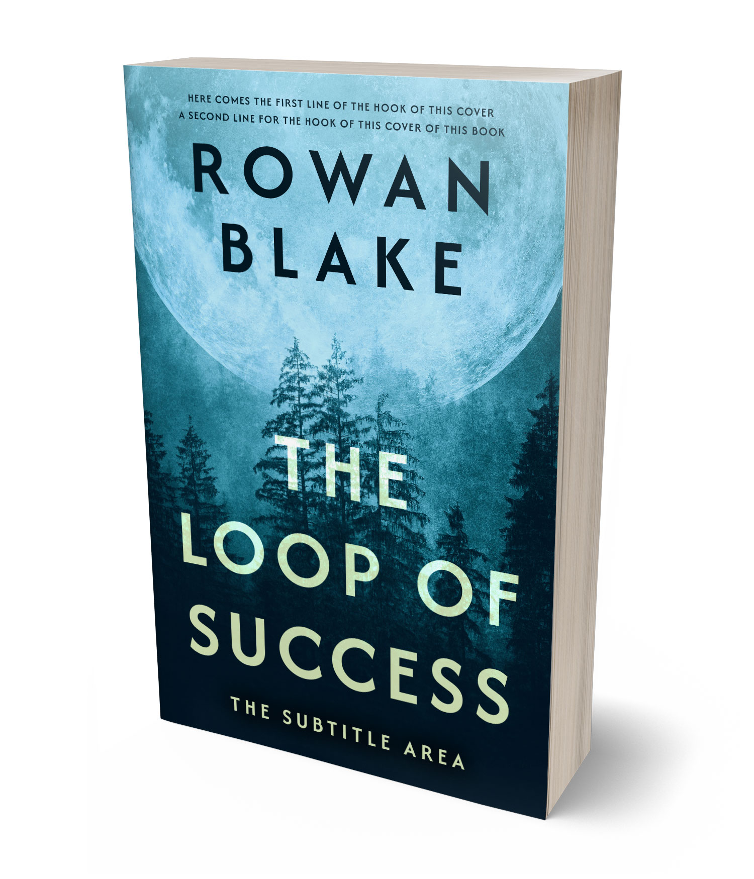 3D view of Premade  Book Cover - Powder Blue #37260 | BookCoverZone