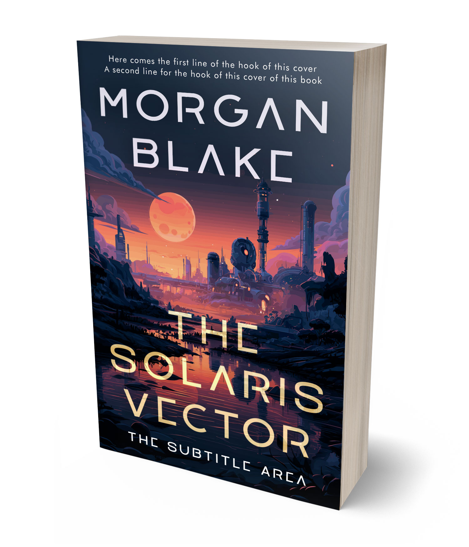 3D view of Premade Science Fiction Book Cover - Ebony Clay #37297 | BookCoverZone