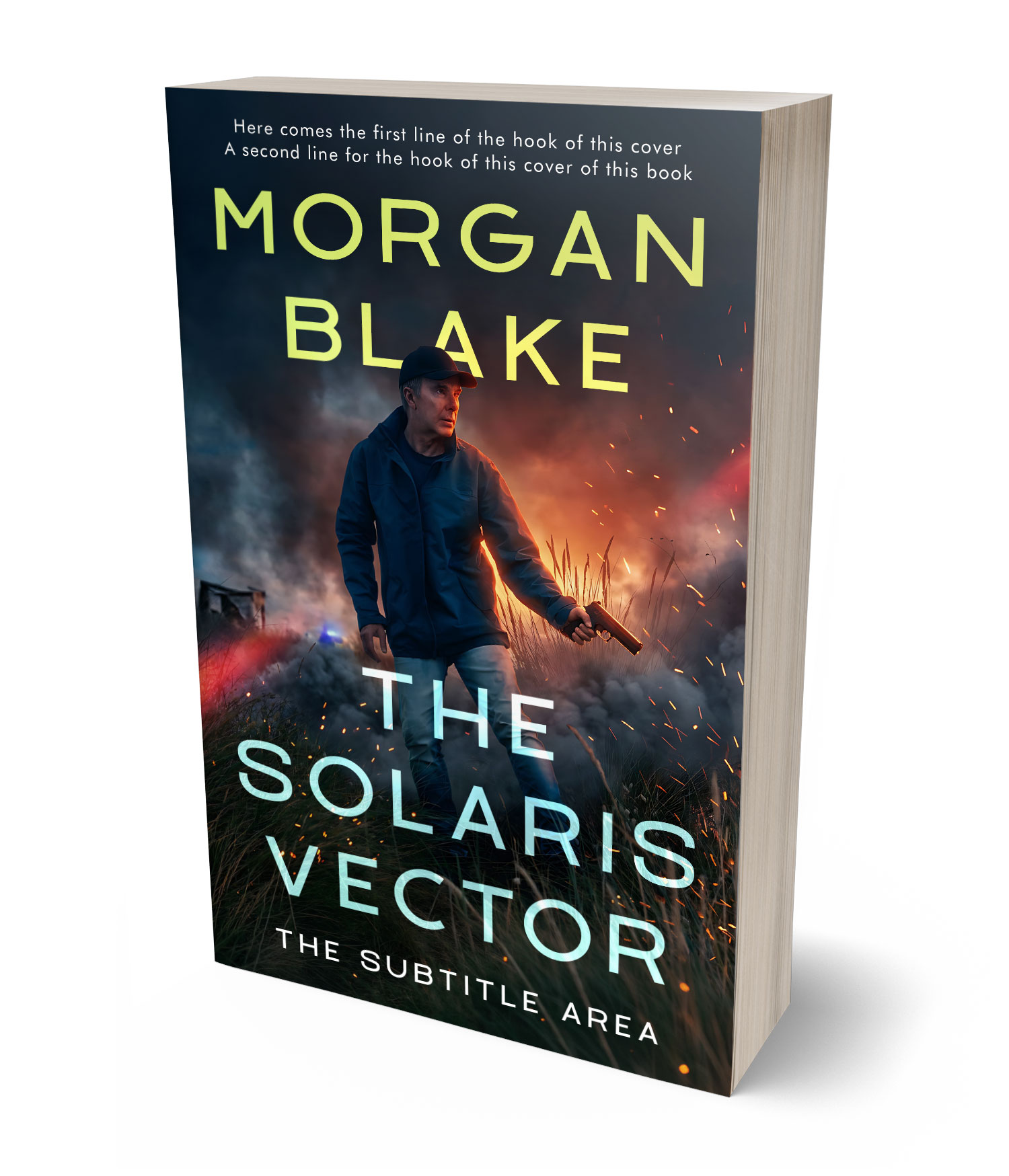 3D view of Premade Mystery & Thriller & Suspense Book Cover - Shark #37300 | BookCoverZone