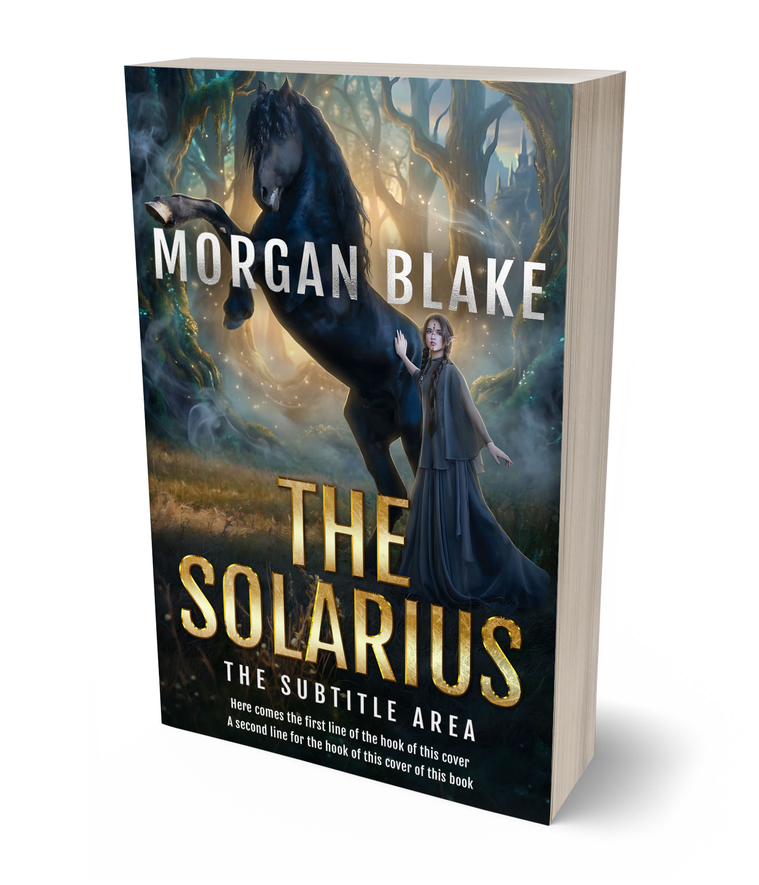 3D view of Premade Fantasy Book Cover - Outer Space #37321 | BookCoverZone