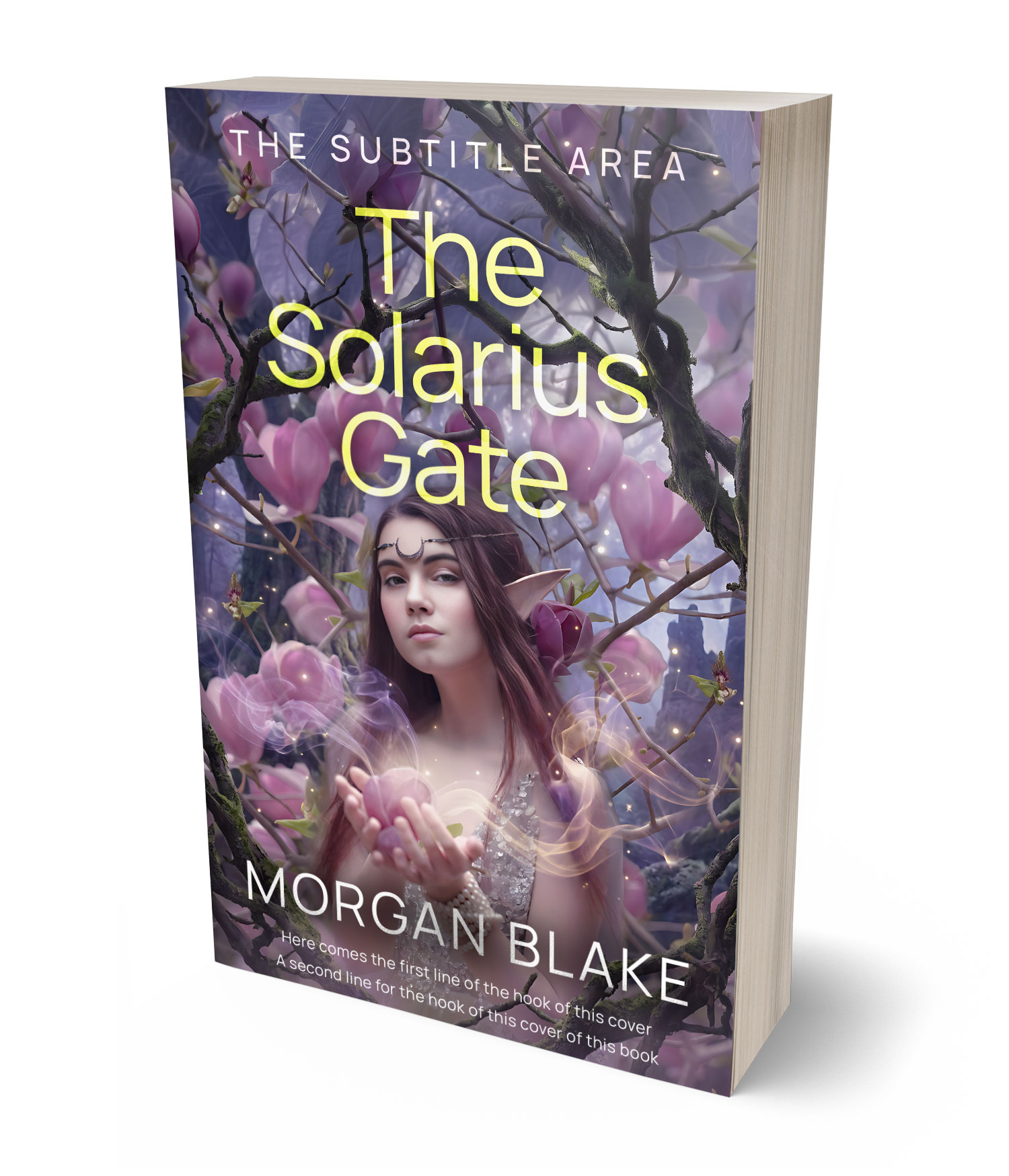 3D view of Premade Fantasy Book Cover - Old Lavender #37324 | BookCoverZone