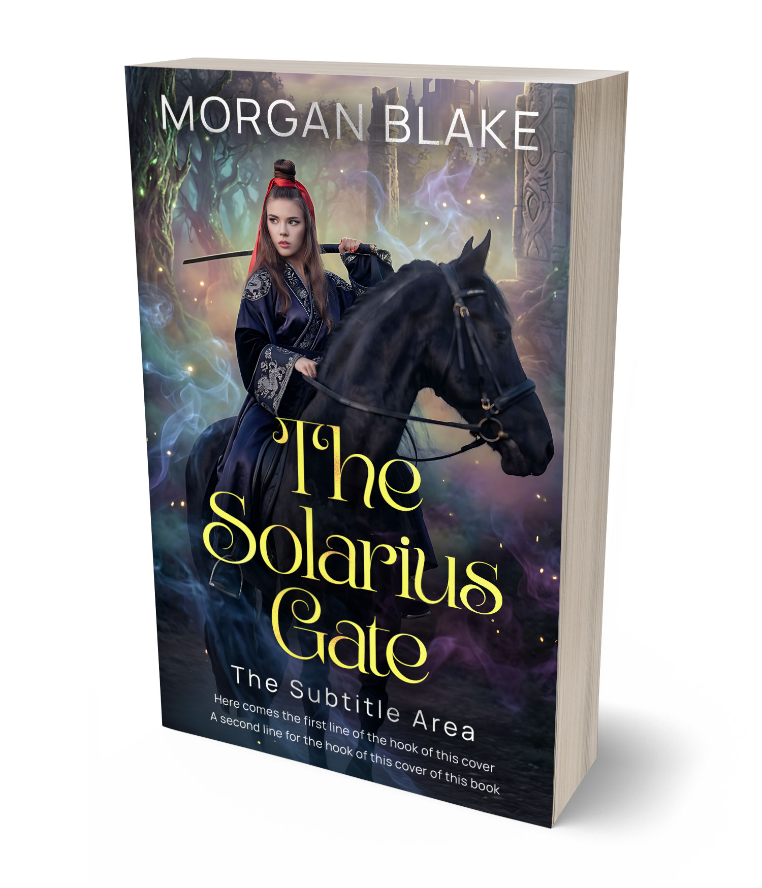 3D view of Premade Fantasy Book Cover - Ebony Clay #37330 | BookCoverZone