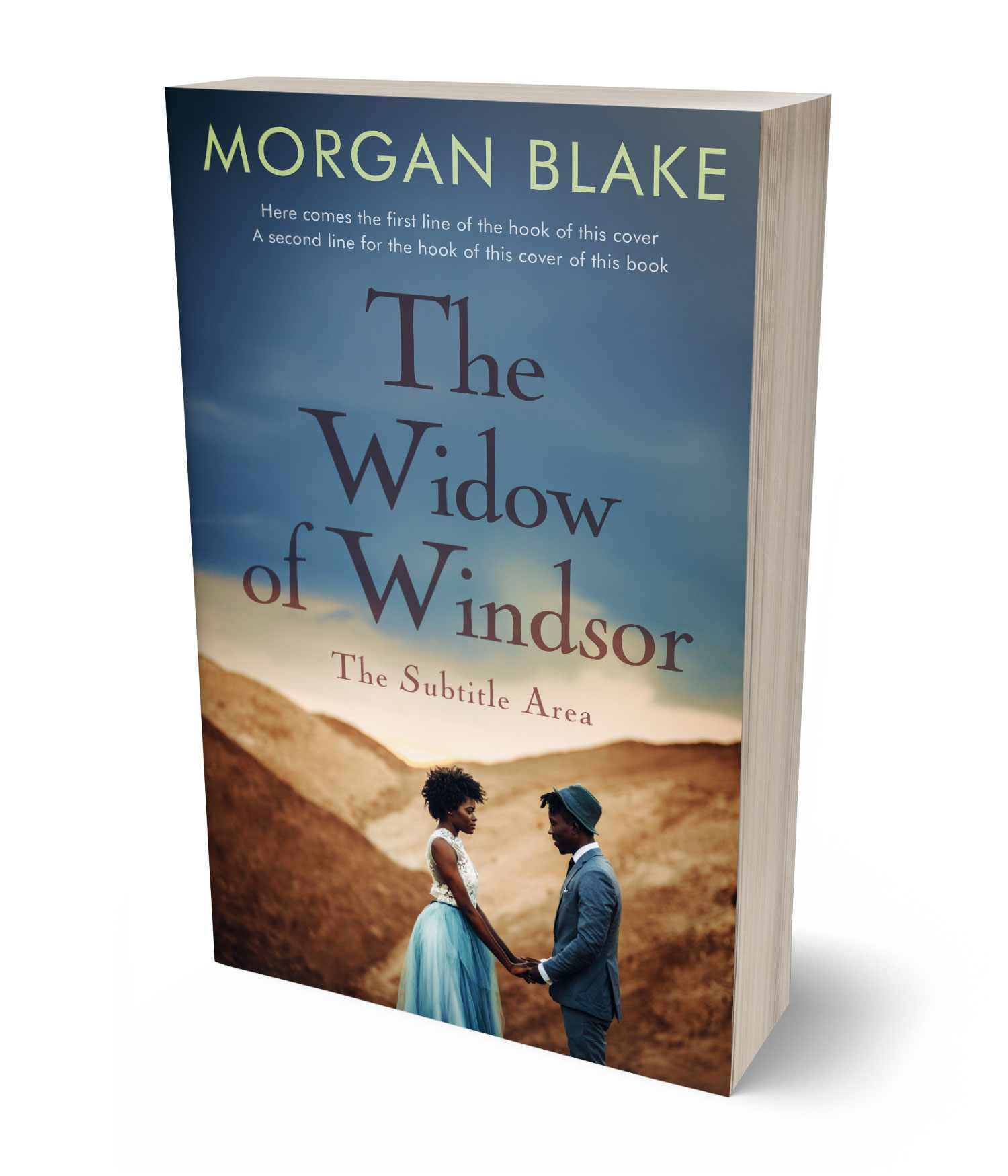 3D view of Premade Romance Book Cover - Blue Bayoux #37343 | BookCoverZone