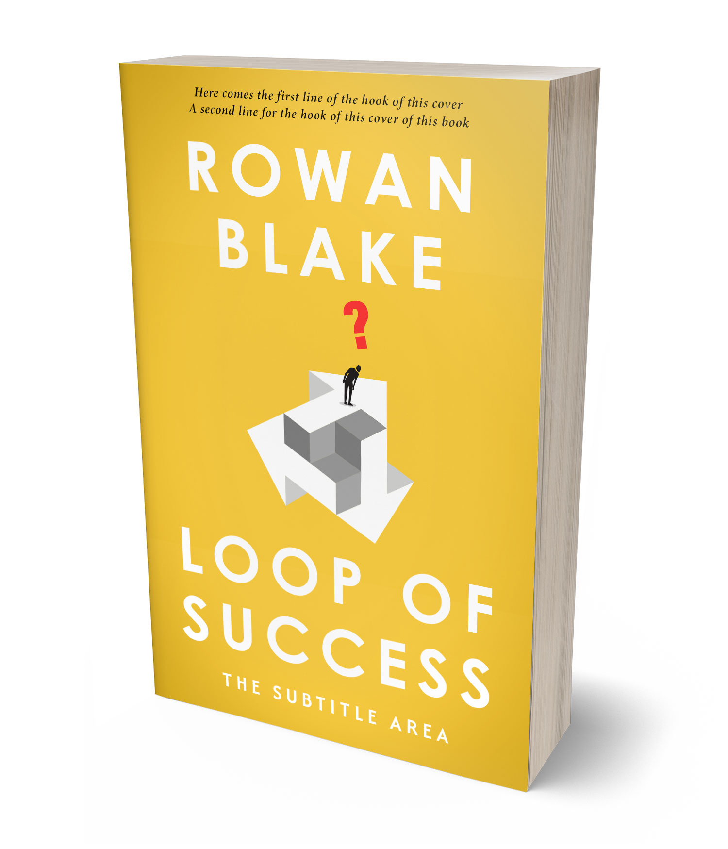3D view of Premade Business Book Cover - Saffron #37360 | BookCoverZone