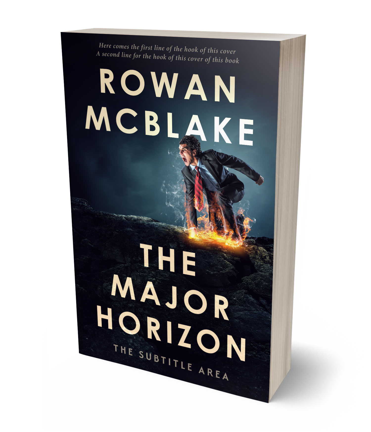 3D view of Premade Business Book Cover - Vulcan #37369 | BookCoverZone