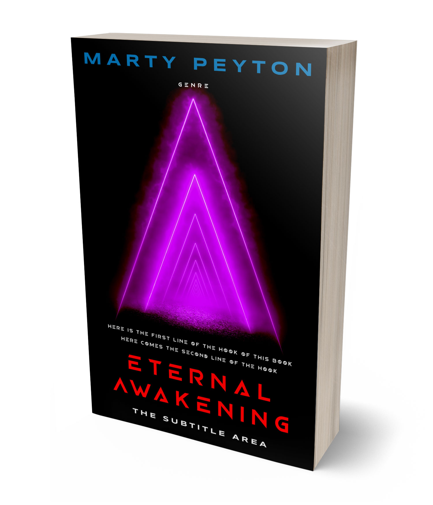 3D view of Premade Science Fiction Book Cover - Electric Violet #4021786 | BookCoverZone*
