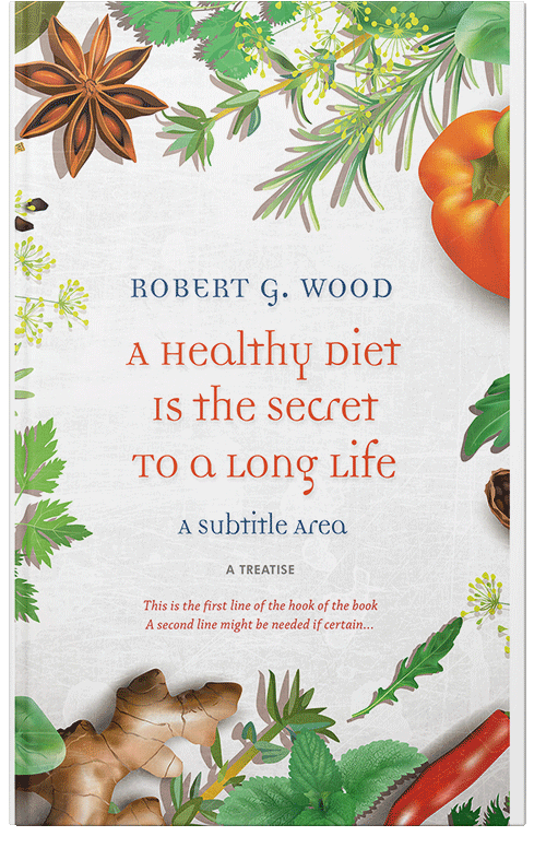 Front view of Premade Health & Dieting & Fitness Book Cover - Hippie Green