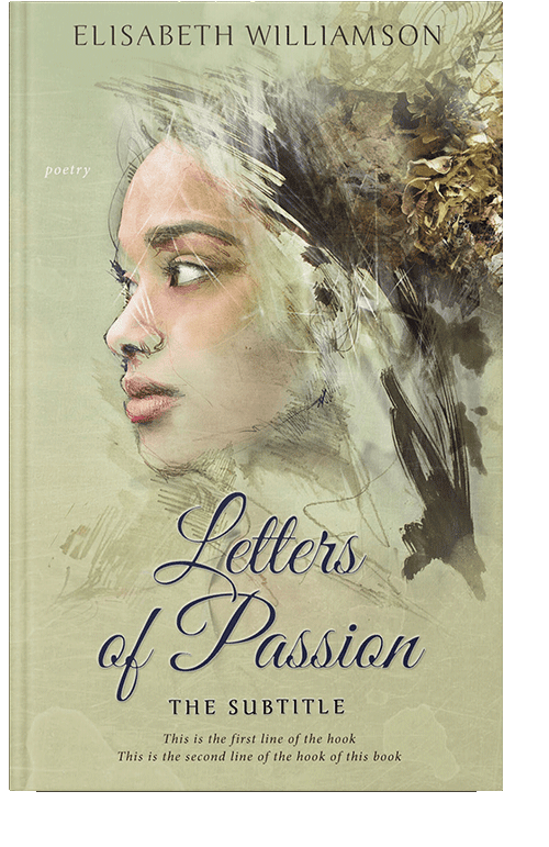 Front view of Thistle Green #619 - Premade Poetry Book Cover