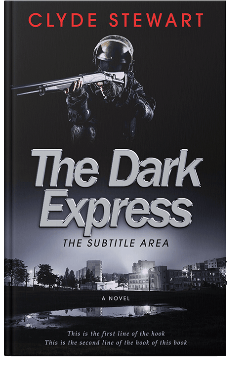 Front view of Pale Slate #745 - Premade Action & Adventure Book Cover