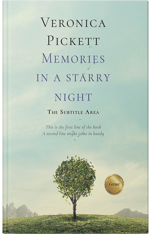 Front view of Premade Abstract Book Cover - Sea Mist