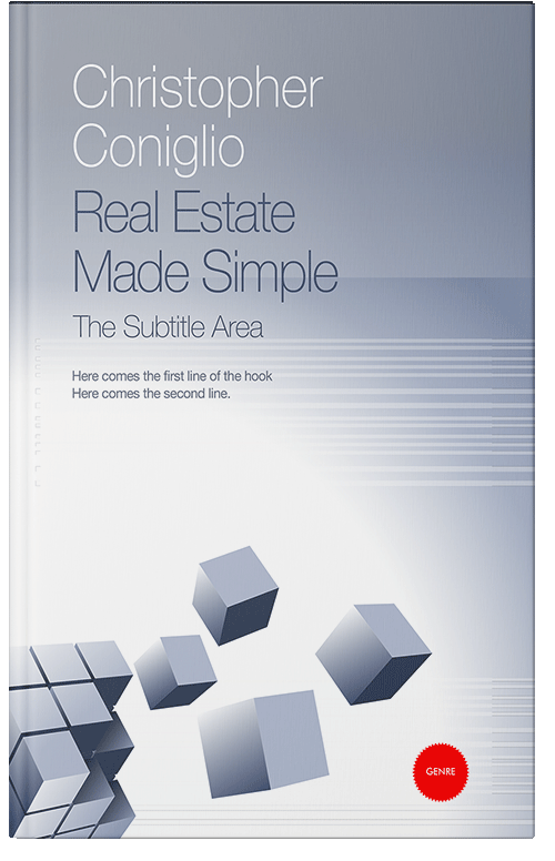 Front view of Premade Abstract Book Cover - Cadet Blue