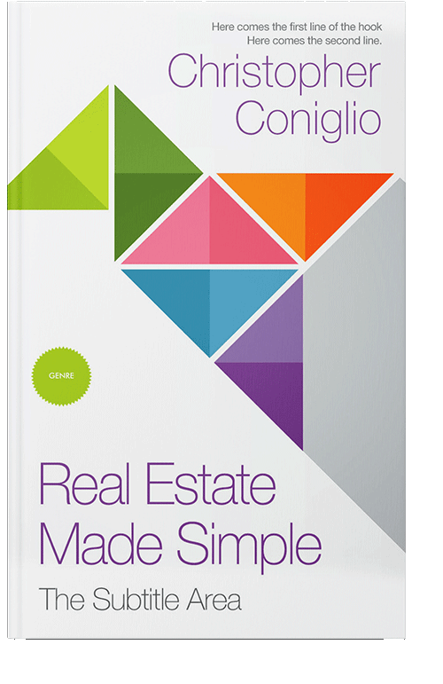 Front view of Porcelain #1380 - Premade Abstract Book Cover