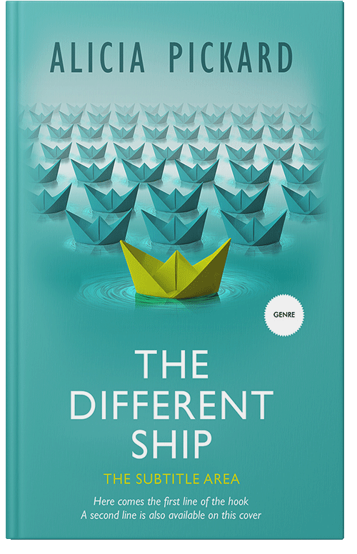 Front view of Premade Self-Improvement & Self-Help Book Cover - Fountain Blue