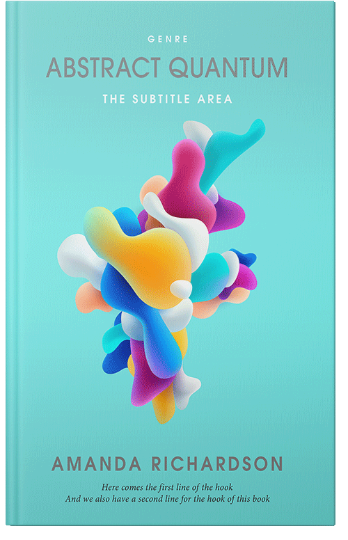 Front view of Premade Abstract Book Cover - Aquamarine Blue