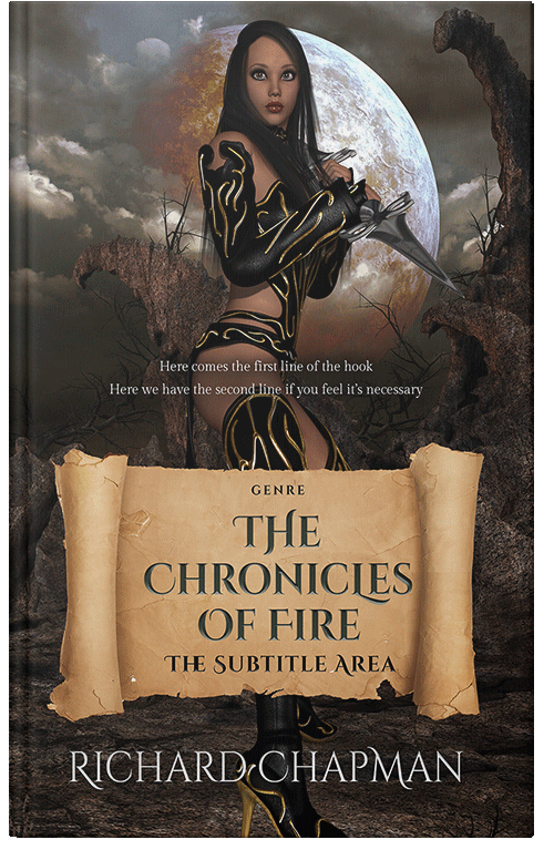 Front view of Tan #2043 - Premade Fantasy Book Cover