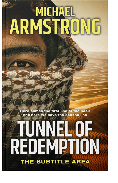 Front view of Harvest Gold #2411 - Premade Action & Adventure Book Cover