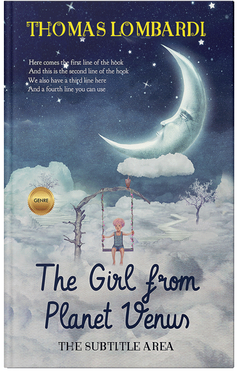 Front view of Premade Surreal Book Cover - Silver Sand