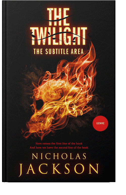 Front view of Red Damask #2678 - Premade Horror Book Cover