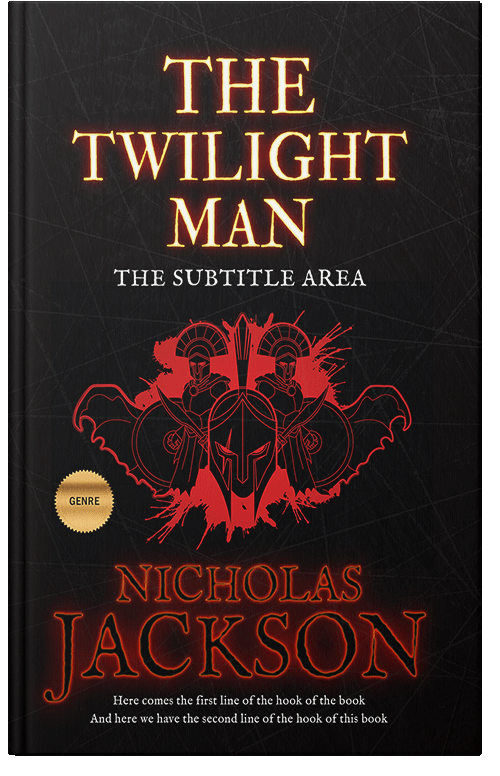 Front view of Black #2681 - Premade Action & Adventure Book Cover