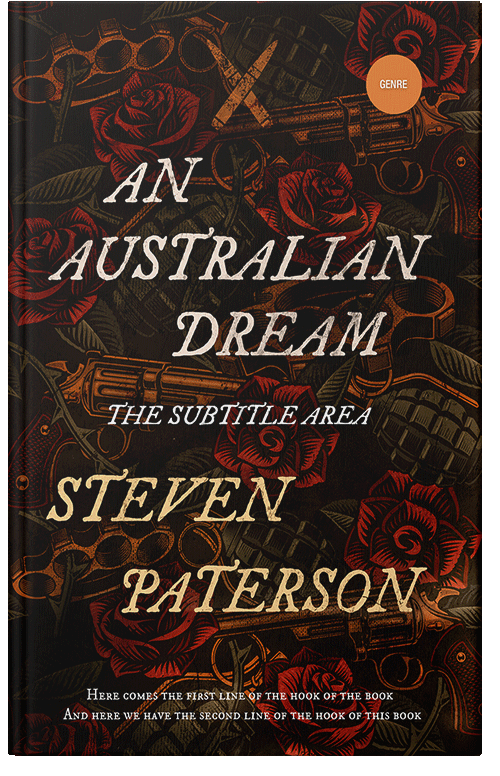 Front view of Premade Abstract Book Cover - Antique Brass