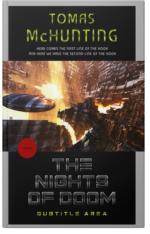 Front view of Premade Science Fiction Book Cover - Antique Brass