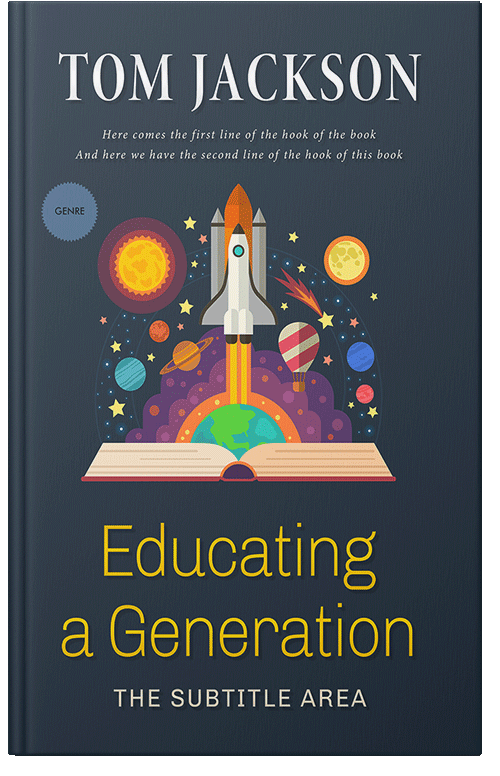 Front view of Premade Education Book Cover - Pickled Bluewood
