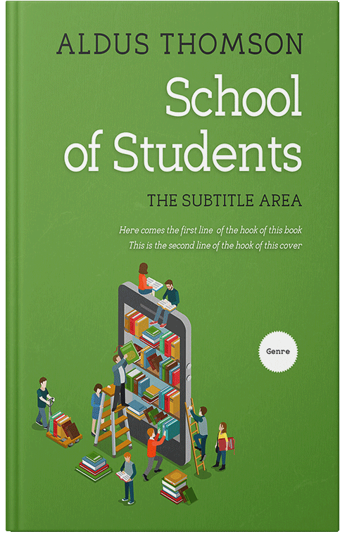 Front view of Premade Abstract Book Cover - Apple