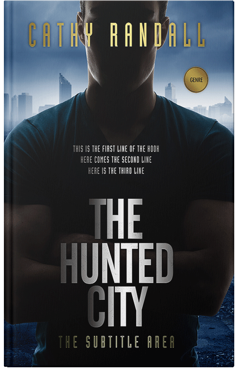 Front view of Premade Action & Adventure Book Cover - Mist Gray