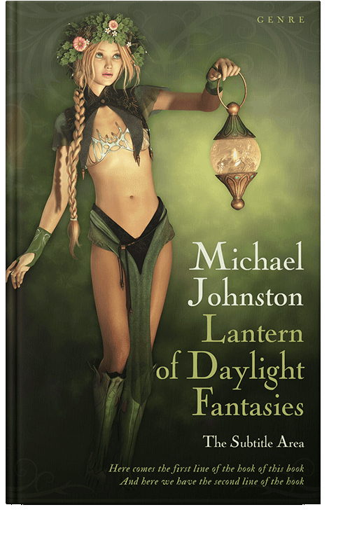 Front view of Black Olive #3323 - Premade Fantasy Book Cover