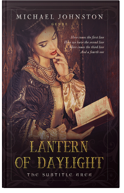 Front view of Premade Historical Book Cover - Antique Brass