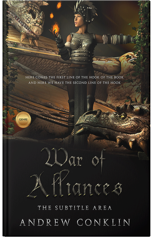 Front view of Premade Science Fiction Book Cover - Oil