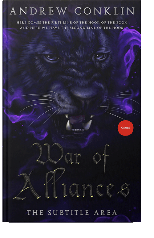 Front view of Ebony #3522 - Premade Fantasy Book Cover