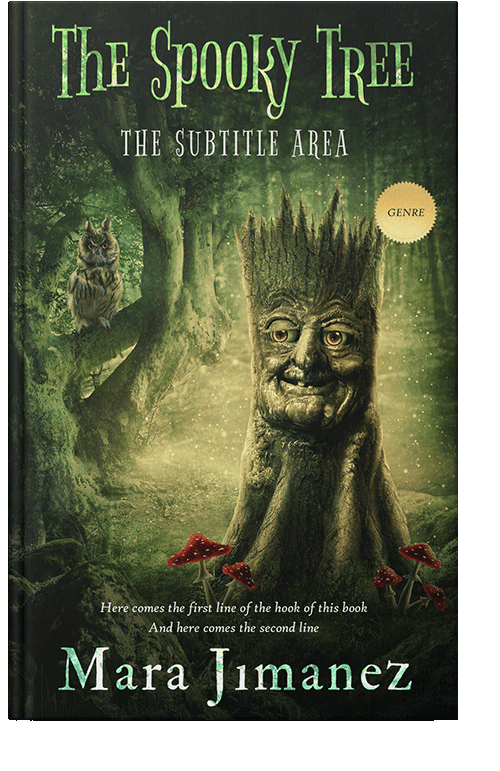 Front view of Hunter Green #3549 - Premade Fantasy Book Cover