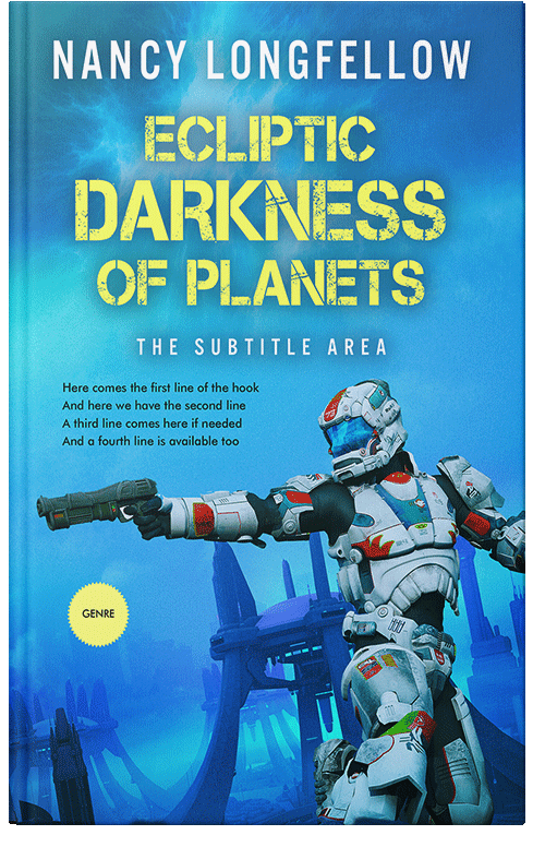 Front view of Curious Blue #3582 - Premade Science Fiction Book Cover