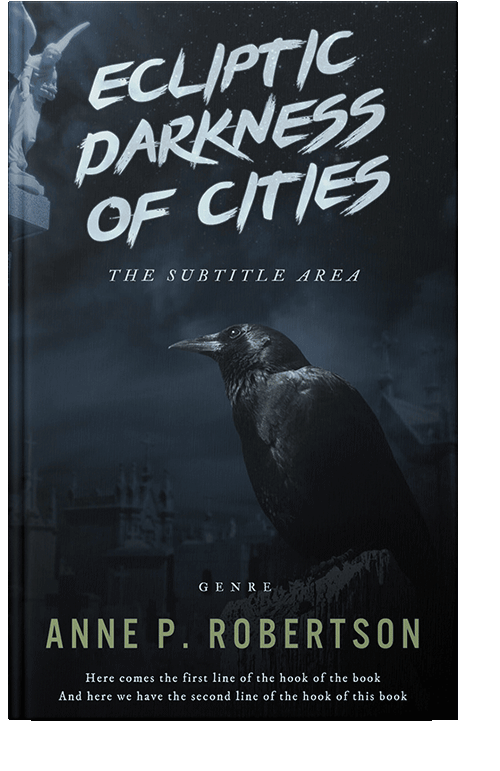 Front view of Ebony #3601 - Premade Horror Book Cover