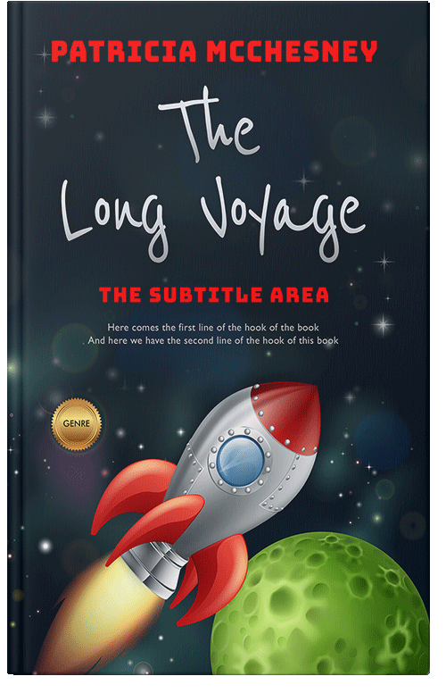 Front view of Premade Science Fiction Book Cover - Antique Brass