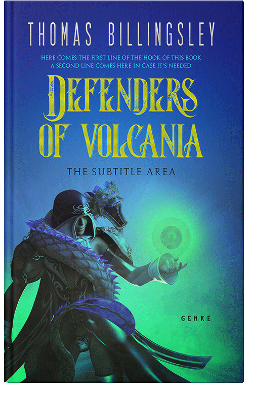 Front view of Fun Blue #3839 - Premade Fantasy Book Cover