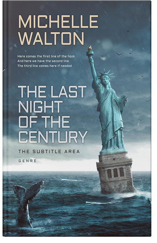 Front view of Premade Apocalyptica Book Cover - Blue Bayoux