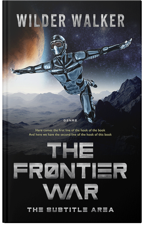 Front view of Premade Science Fiction Book Cover - Silver