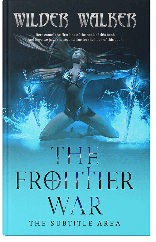 Front view of Turquoise Blue #4469 - Premade Fantasy Book Cover