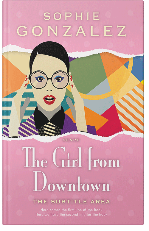 Front view of Premade Abstract Book Cover - Can Can