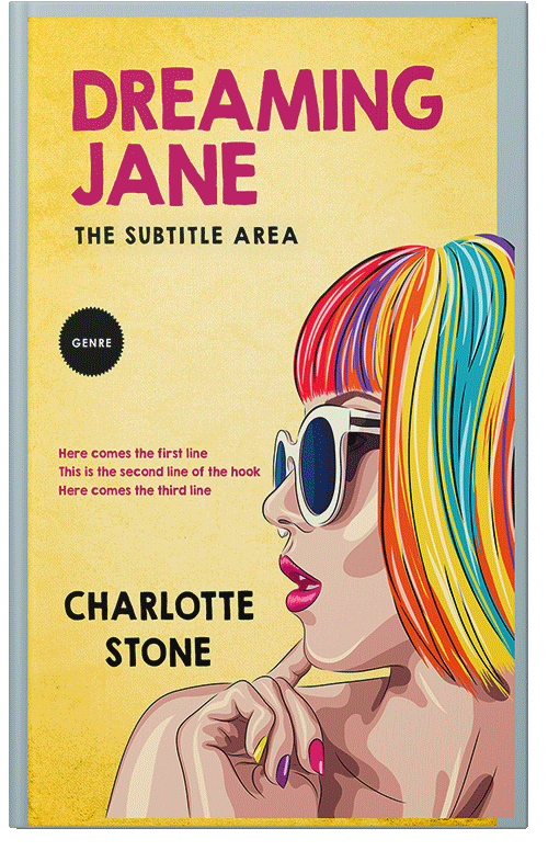 Front view of Premade Abstract Book Cover - Maize