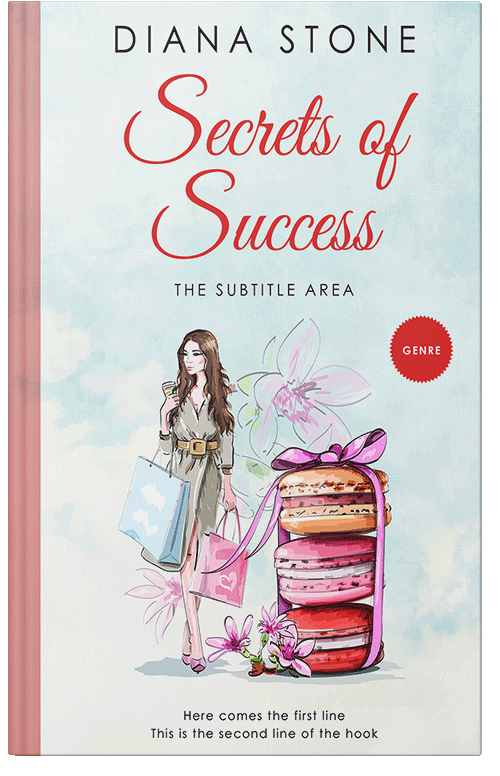 Front view of Premade Abstract Book Cover - Porcelain