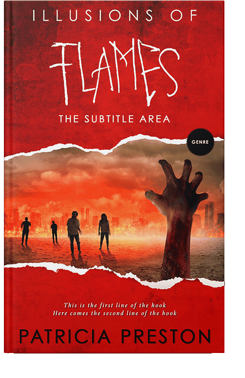 Front view of Milano Red #5286 - Premade Abstract Book Cover