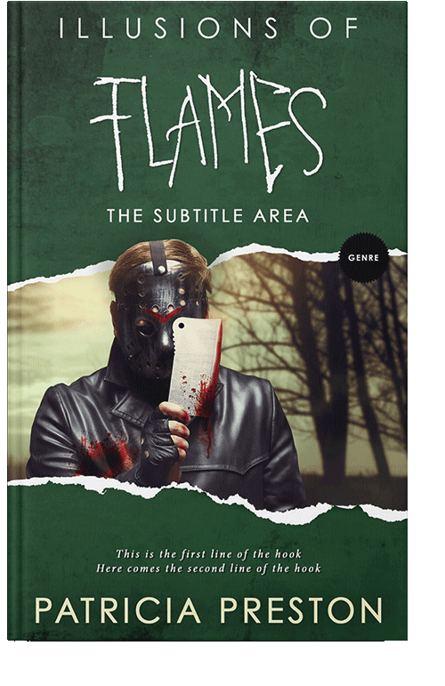 Front view of Green Kelp #5288 - Premade Abstract Book Cover