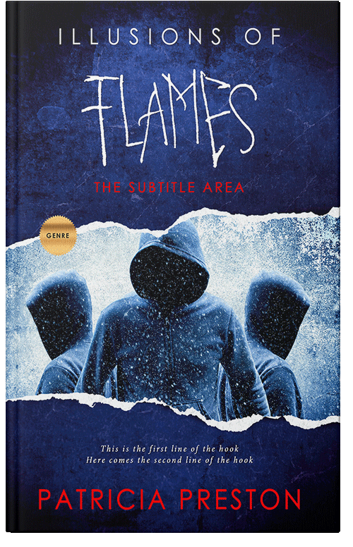 Front view of Premade Abstract Book Cover - Black