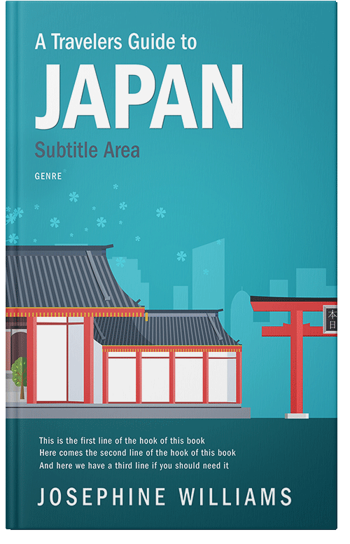 Front view of Premade Travel Book Cover - Eastern Blue