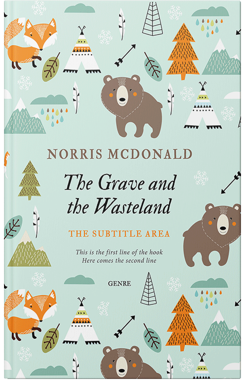 Front view of Premade Abstract Book Cover - Apple Green